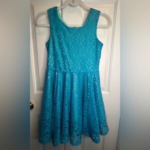 Knitworks Blue Fit and Flare Sleeveless Dress
